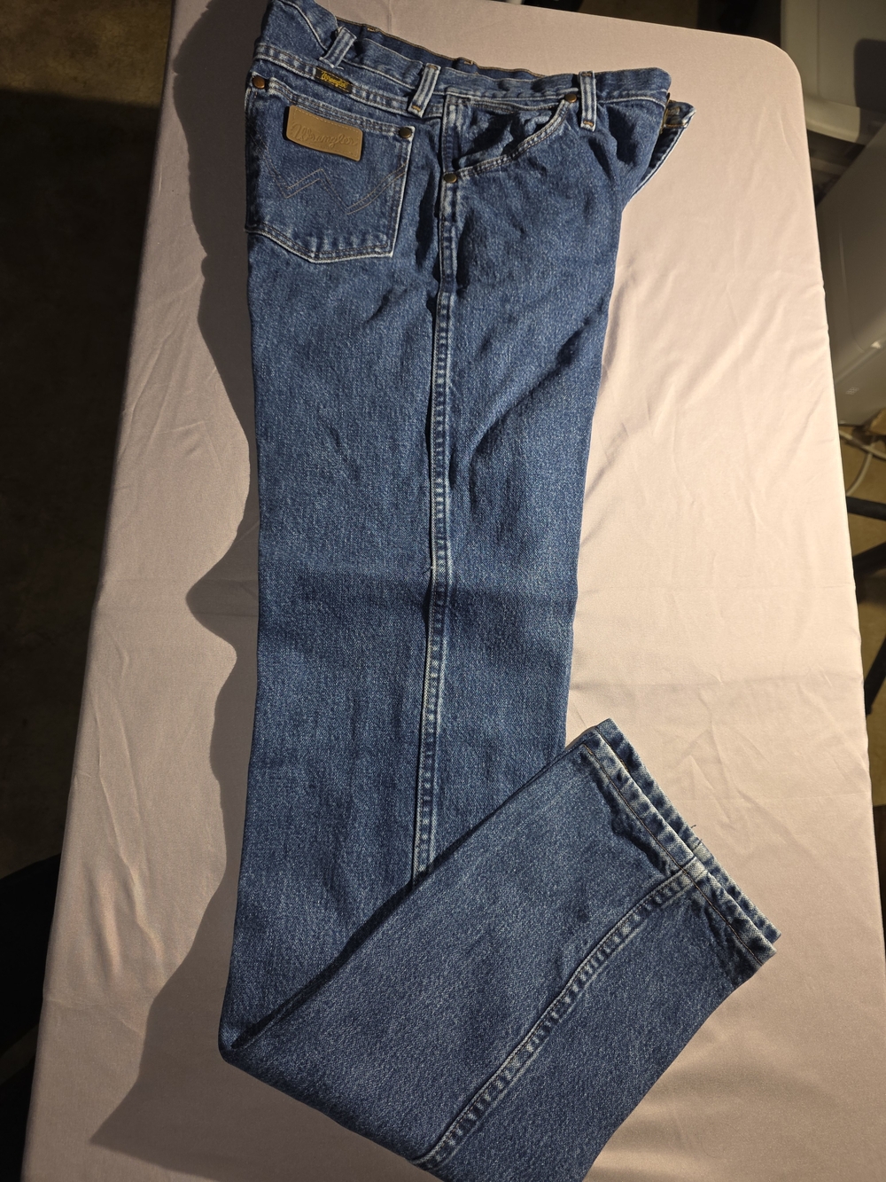 Wrangler Men Jeans Straight Medium Blue Denim